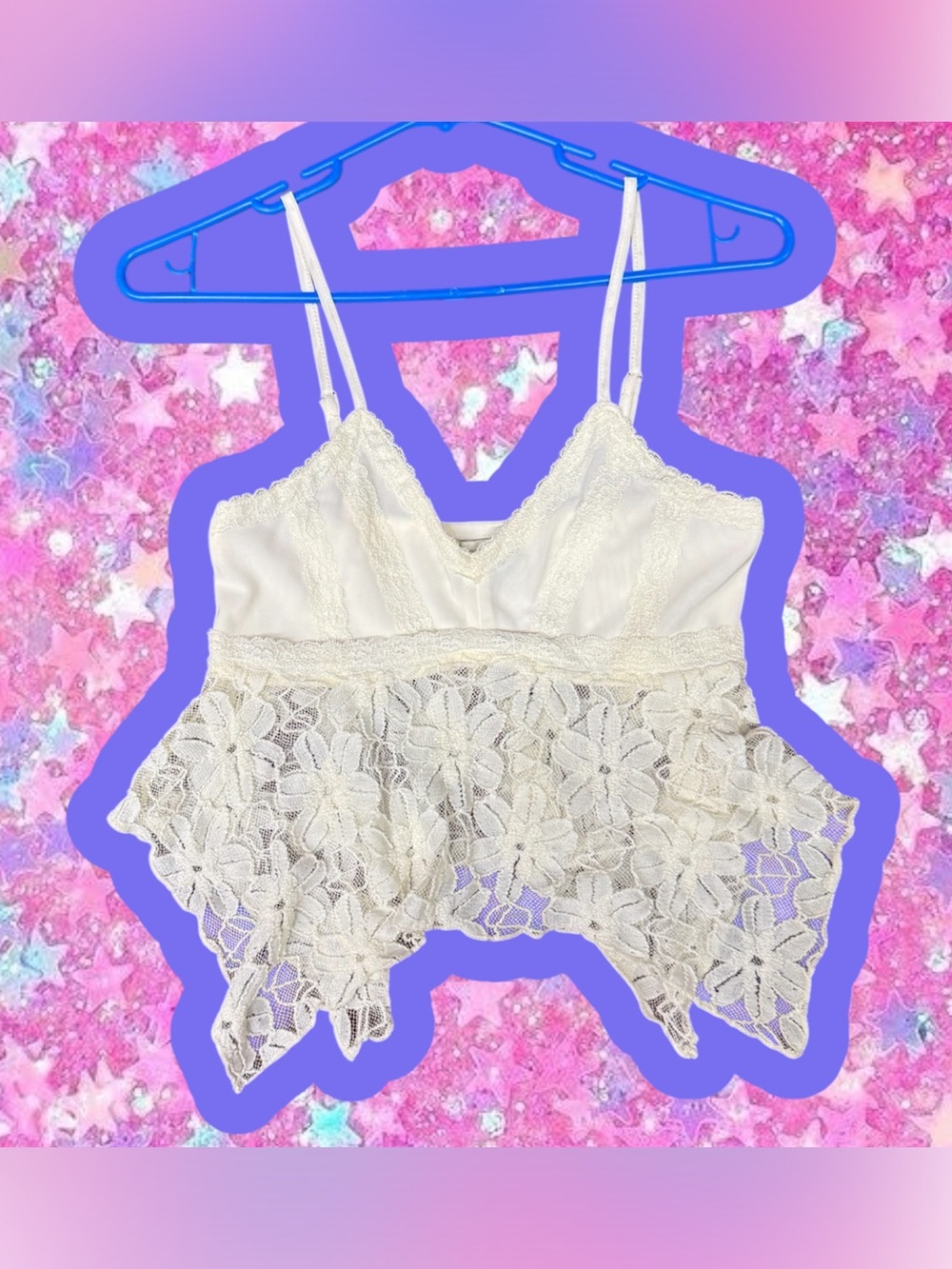 Vintage Y2K 2000s pac sun boho fairy cropped top S free people tank lace